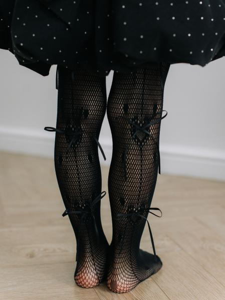 Колготки с бантиками, Черный