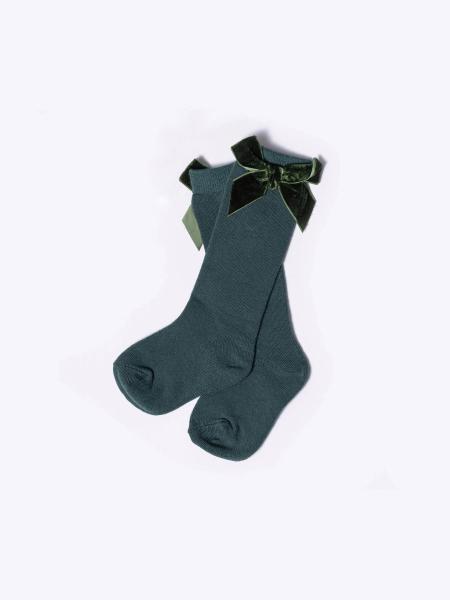 Гольфы с бархатным бантиком, Изумрудный