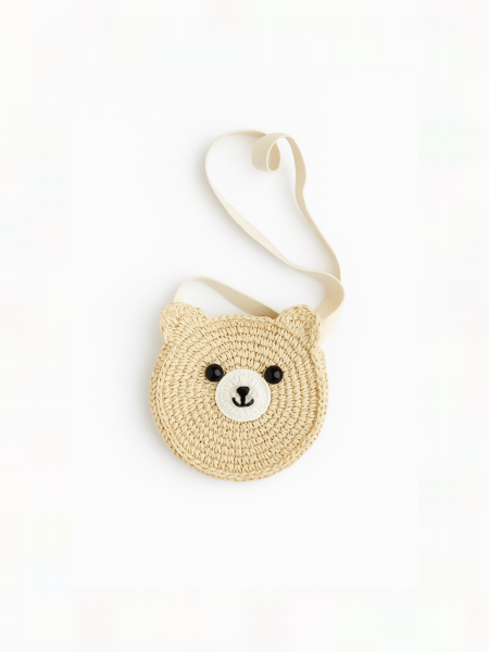 Сумка плетеная, Бежевый