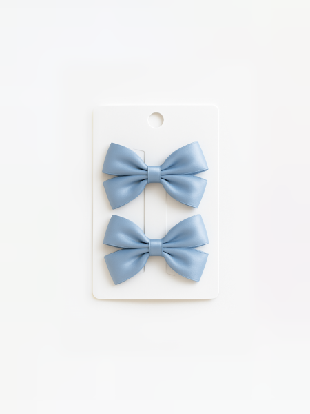 Комплект атласных заколок, Голубой