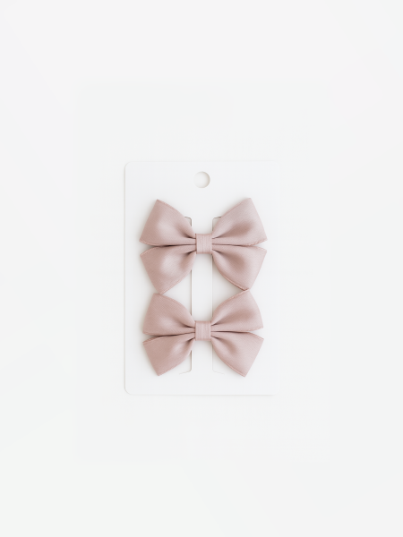 Комплект атласных заколок, Розовый