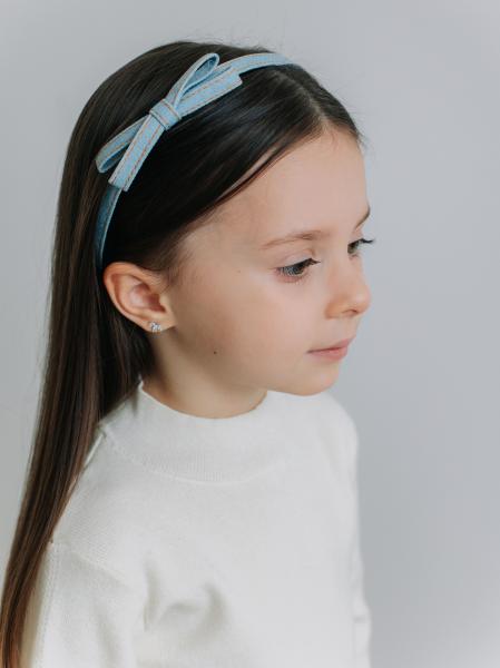 Ободок джинсовый, Голубой