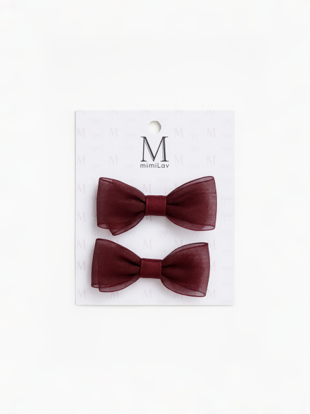 Комплект заколок "Lady", Бордовый