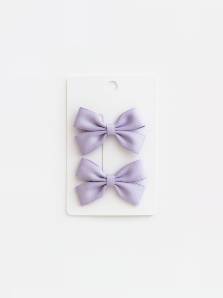 Комплект атласных заколок, Лавандовый