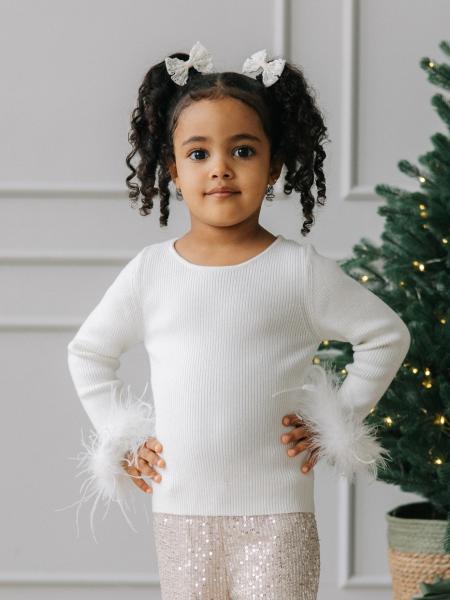 Лонгслив с перьями, Молоко