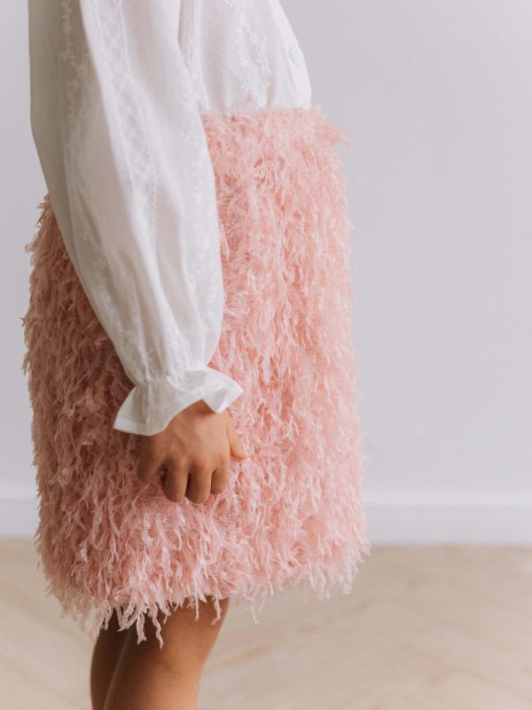 Юбка с перьями, Розовый