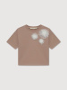 Футболка с цветами, Бежевый 