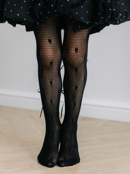 Колготки с бантиками, Черный