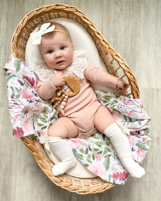 Боди c воротником, Пудровый