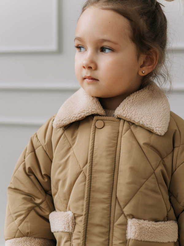 Куртка стеганая, Горчичный 