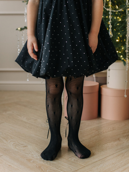 Колготки с бантиками, Черный