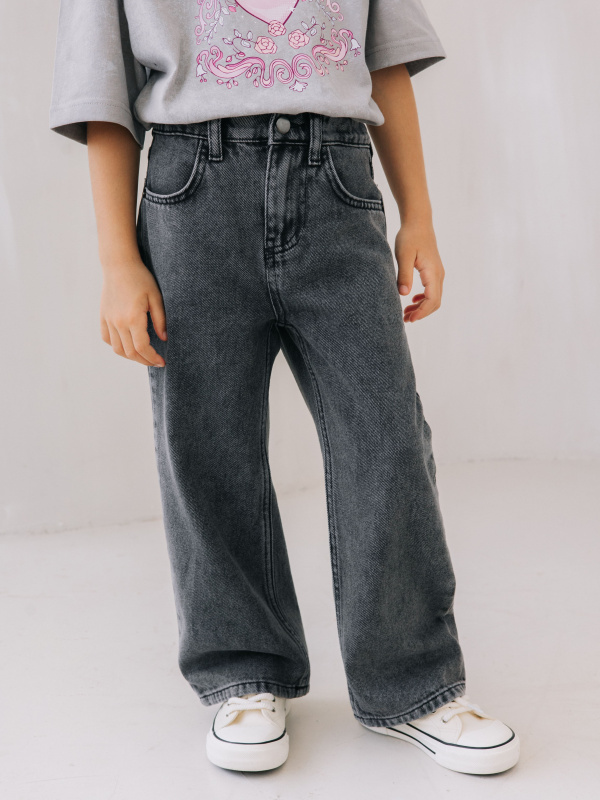 Джинсы Wide Leg, Серый Джинсы Wide Leg, Серый
