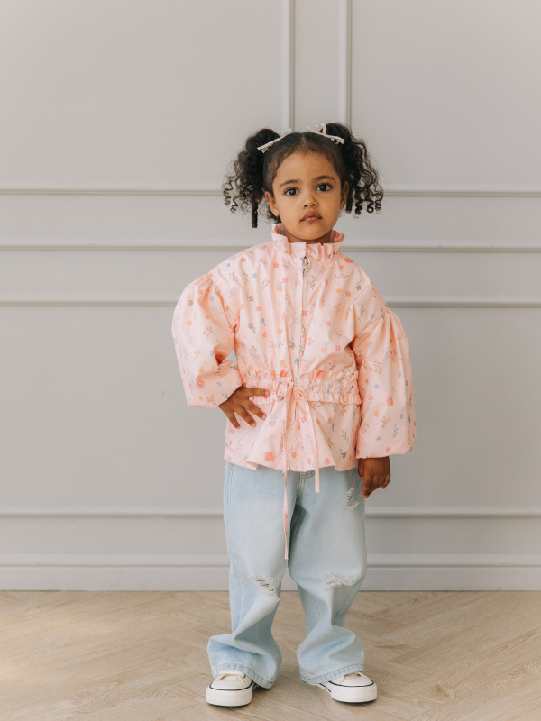 Ветровка в цветочек, Розовый