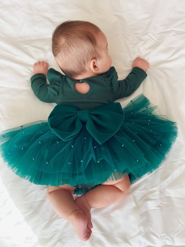 Юбка с бусинками, Изумрудный