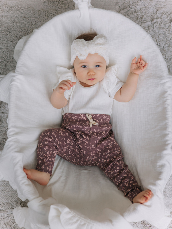 Лосины лапша в цветочек, Сирень