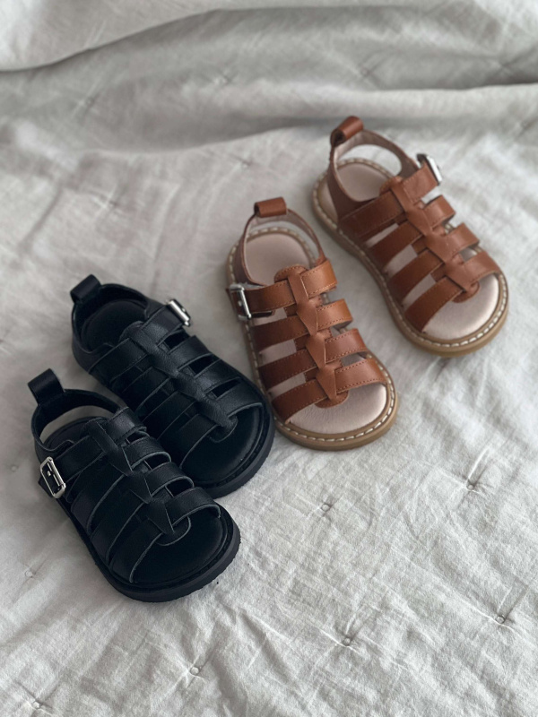 Сандалии кожаные, Черный