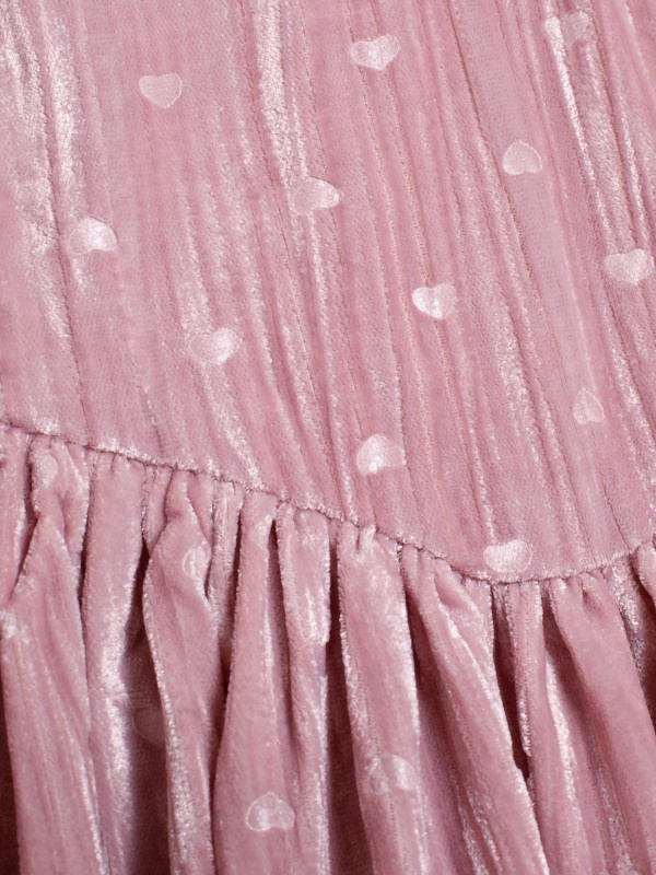 Платье бархатное, Пудровый