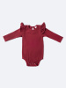 Боди лапша с длинным рукавом и крылышками, Бордовый