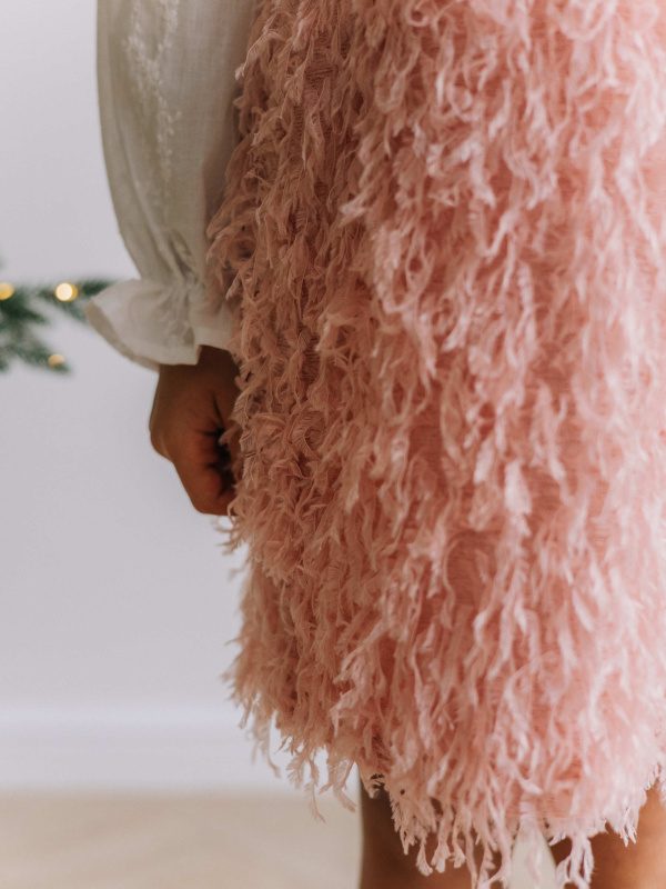 Юбка с перьями, Розовый