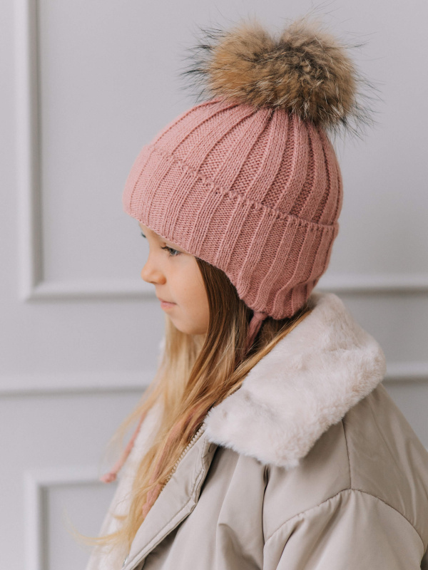 Шапка зимняя "Леон", Пудровый