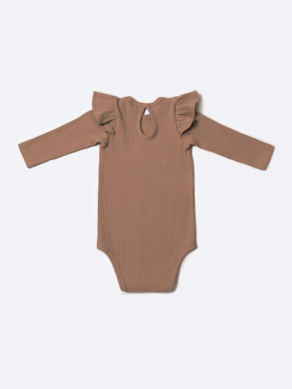 Боди лапша с длинным рукавом и крылышками, Кофе