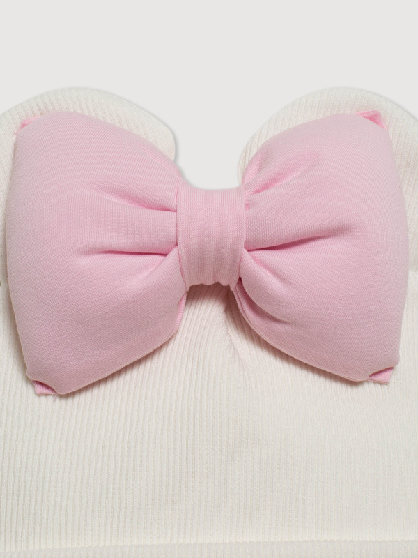 Шапка Минни, Белый с розовым бантом 