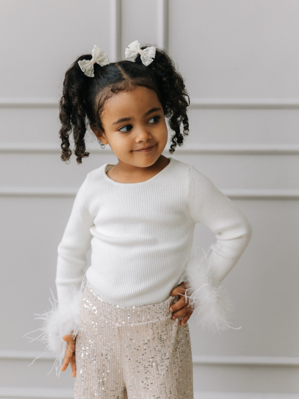 Лонгслив с перьями, Молоко