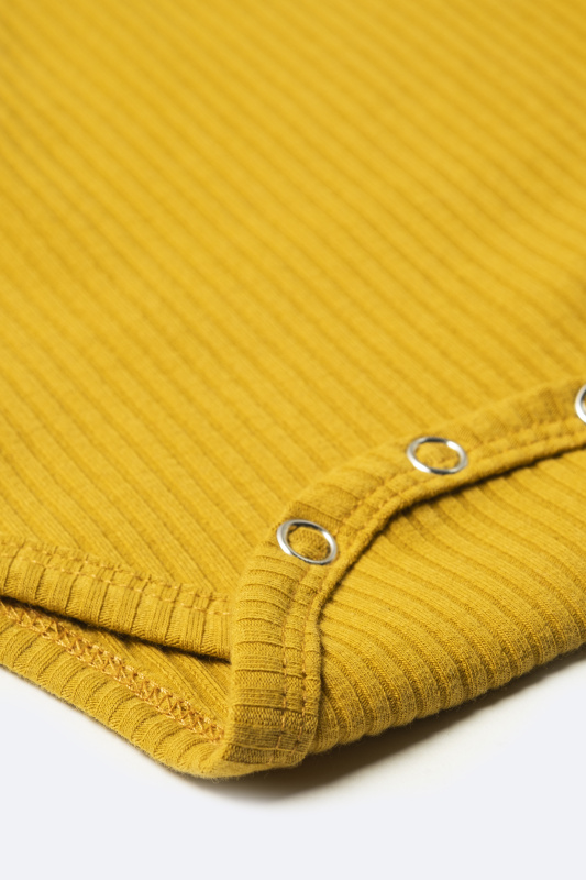 Боди лапша с длинным рукавом и крылышками, Горчичный