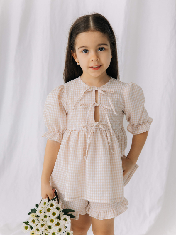 Топ и шорты, Бежевый