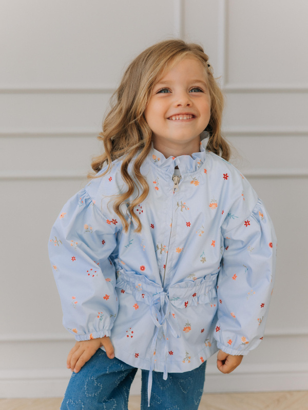 Ветровка в цветочек, Голубой