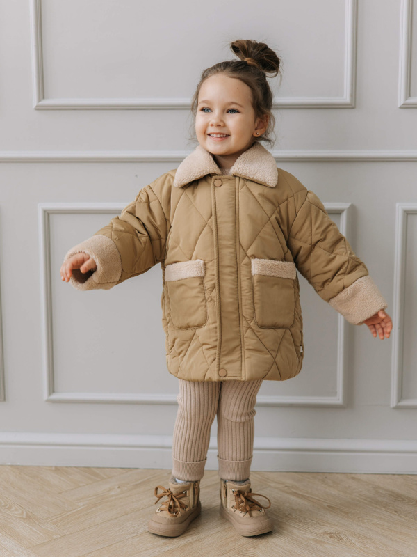 Куртка стеганая, Горчичный 