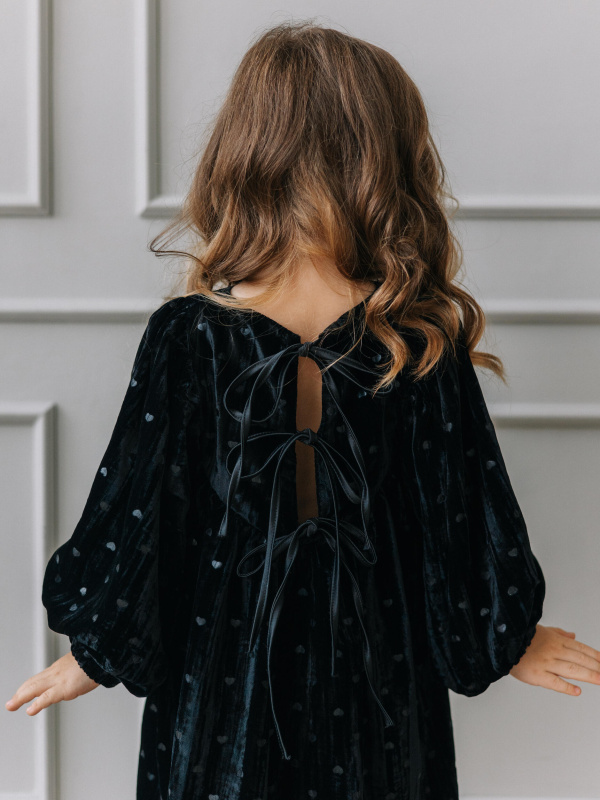 Платье бархатное, Черный