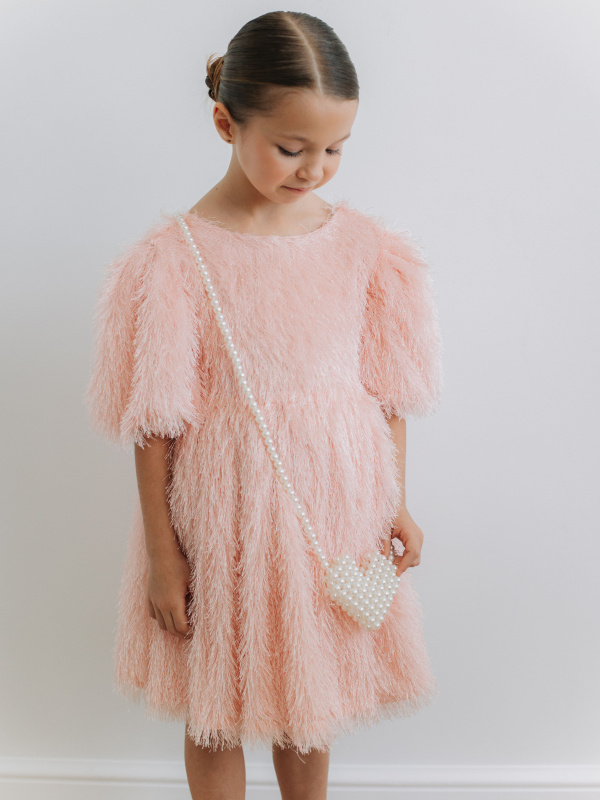 Сумка из бусин "Сердце", Молоко