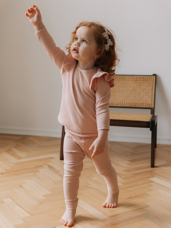 Лонгслив и лосины, Пудровый