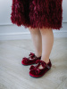 Туфли бархатные, Бордовый 