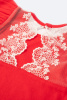 Боди c кружевной спинкой с коротким рукавом, Красный