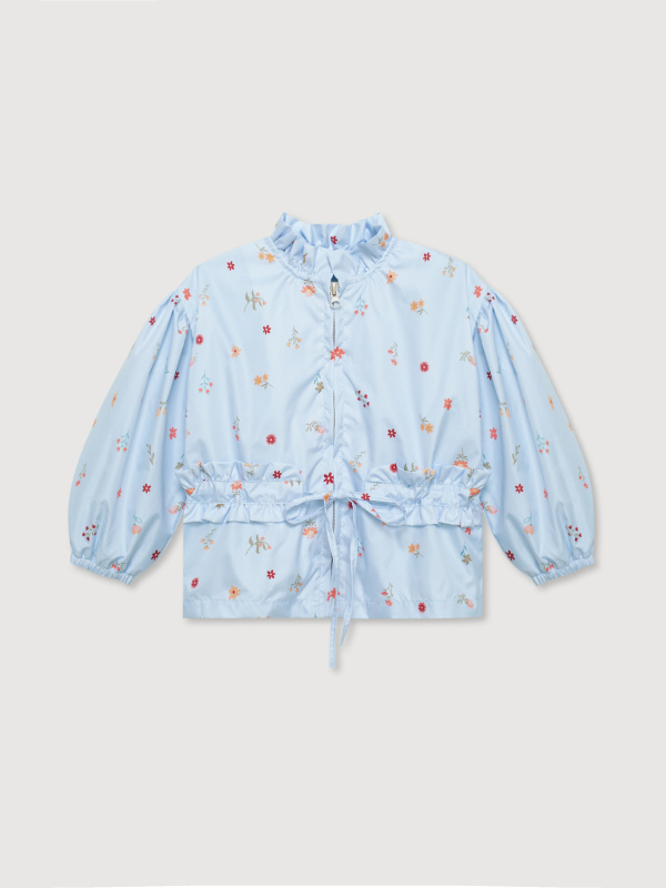 Ветровка в цветочек, Голубой