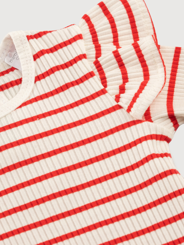 Боди в полоску, Красный