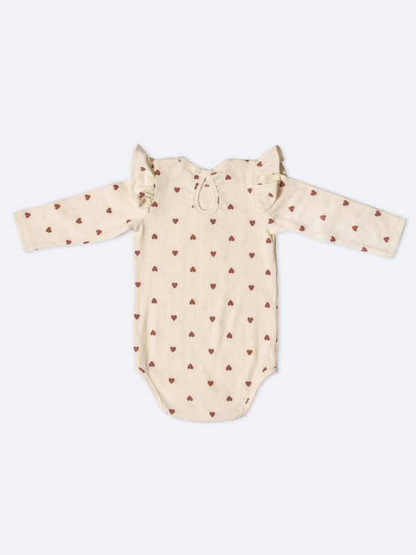Боди c сердечками, Молоко с бордовым