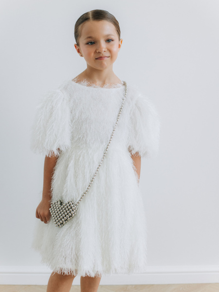 Сумка из бусин "Сердце", Серебро