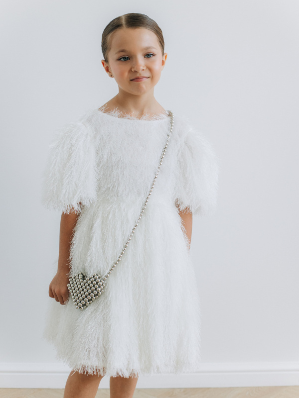 Сумка из бусин "Сердце", Серебро