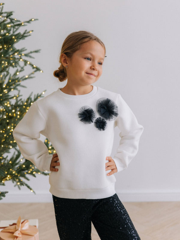 Свитшот для девочек, Белый 