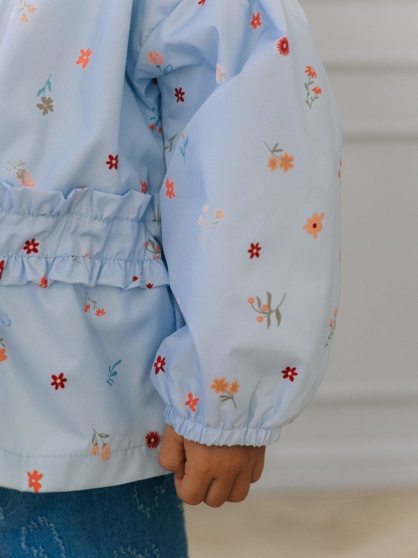 Ветровка в цветочек, Голубой