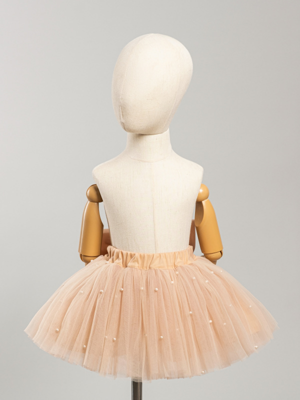 Юбка с бусинками, Бежевый