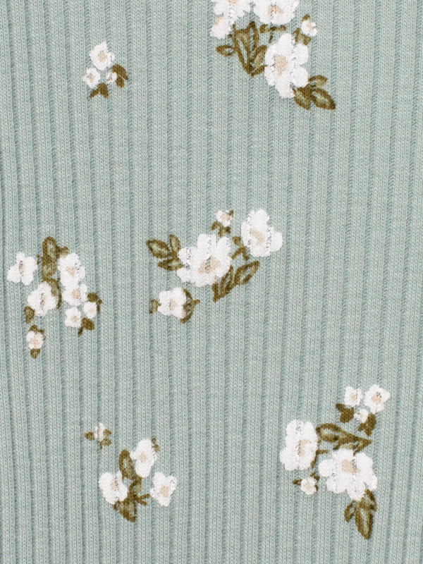 Лосины лапша в цветочек, Бирюза