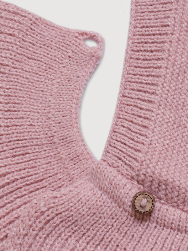 Чепчик с помпоном, Пудровый