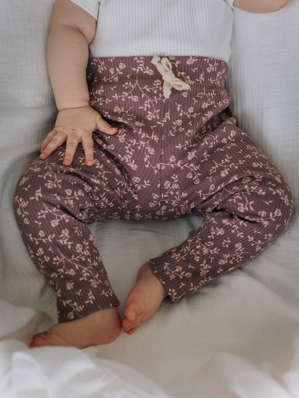 Лосины лапша в цветочек, Сирень