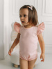 Боди c кружевной спинкой с коротким рукавом, Розовый