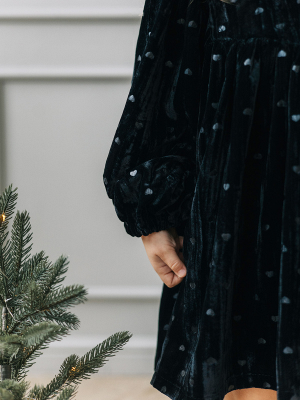 Платье бархатное, Черный