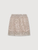 Юбка с пайетками, Бежевый 